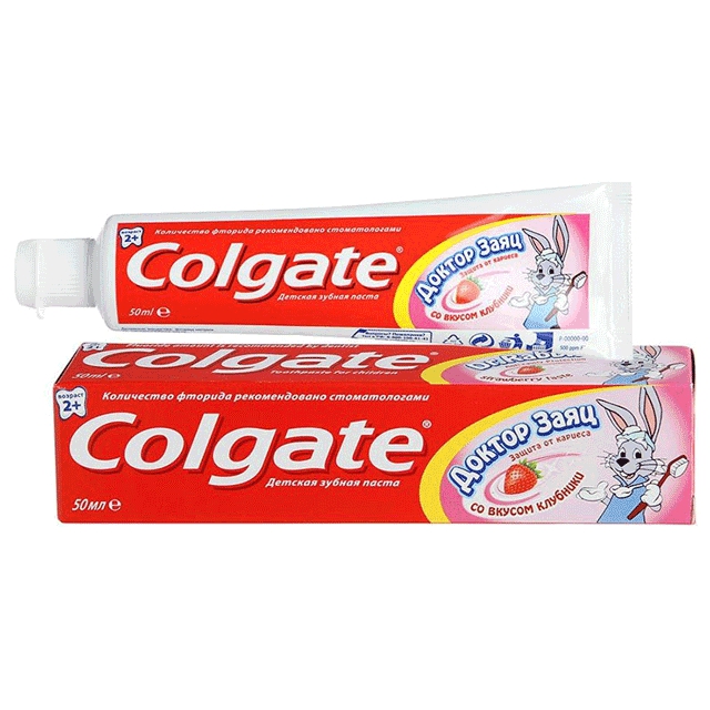 Colgate Доктор Заяц зубная паста со вкусом клубники 50мл.